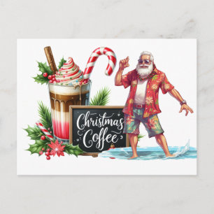 Postal Navidad en Julio con PAPÁ NOEL en la playa