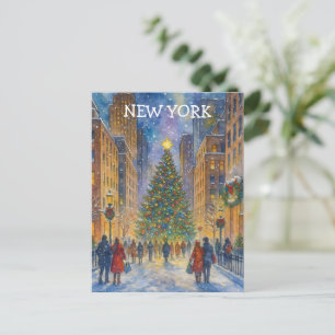 Postal Navidad en Nueva York – Escena de ciudad invernal
