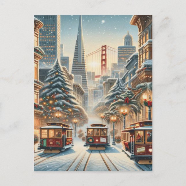 Postal Navidad en San Francisco – Golden Gate (Anverso)