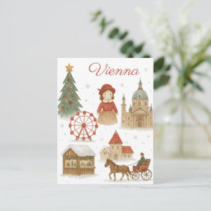Postal Navidad en Viena en Acuarela – Austria Invernal Ac