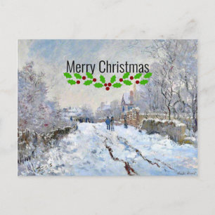Postal Navidad - Escena de nieve en Argenteuil