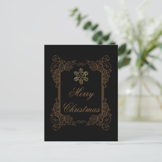 Postal Navidad Fantasía Victoriana  (Anverso de pie)