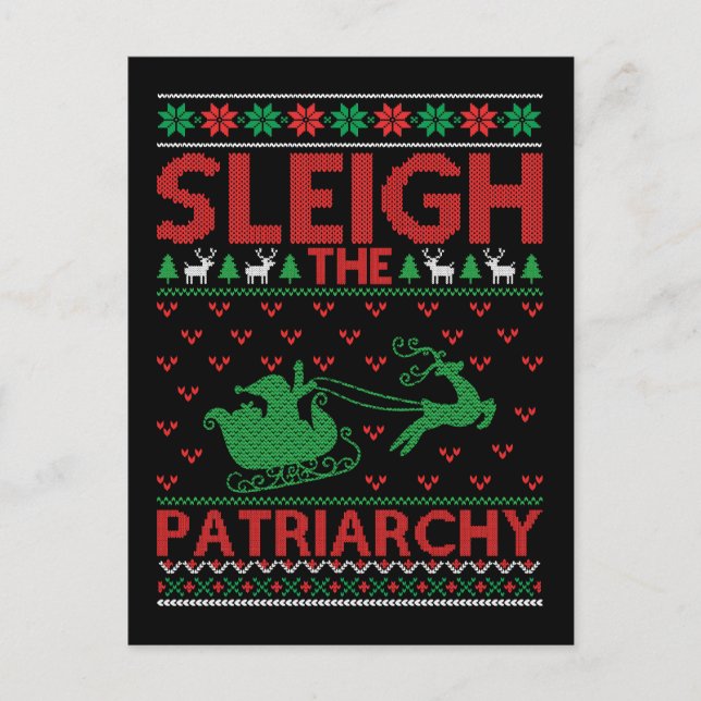 Postal Navidad Feminista Derriba Al Patriarcado (Anverso)