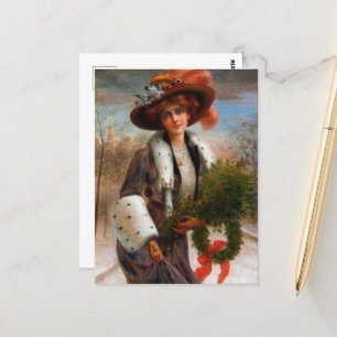 Postal navidad festiva vintage