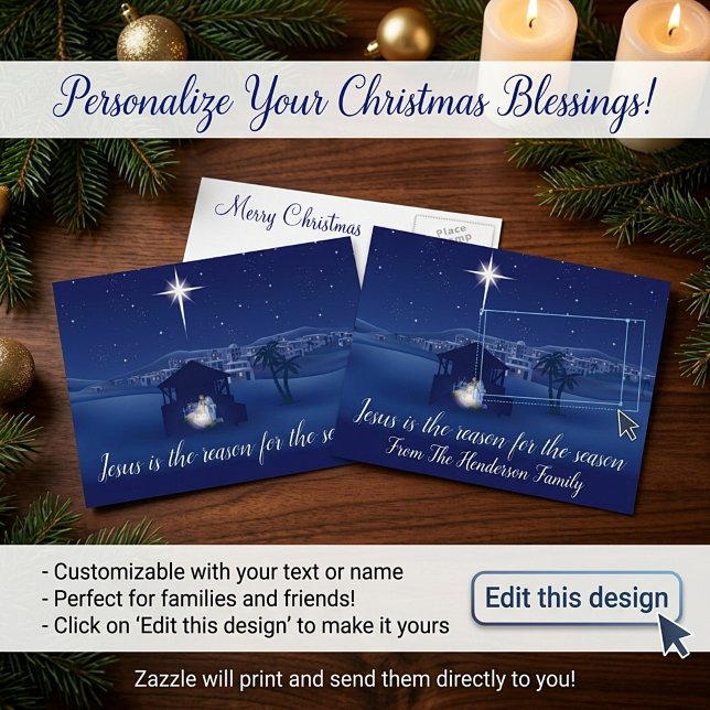 Postal Navidad (Jesús es la razón) personalizada (Subido por el creador)