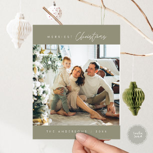 Postal Navidad más alegre Foto de familia, moderno Eucali