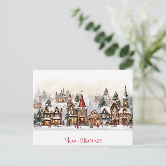 Postal Navidad Merry Christmas vintage (Anverso de pie)