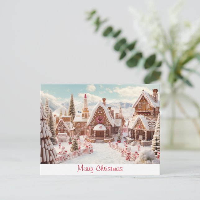 Postal Navidad Merry Christmas vintage (Anverso de pie)