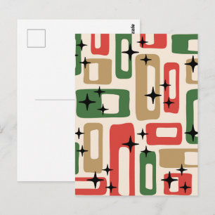 Postal Navidad Moderna de Época Atómica