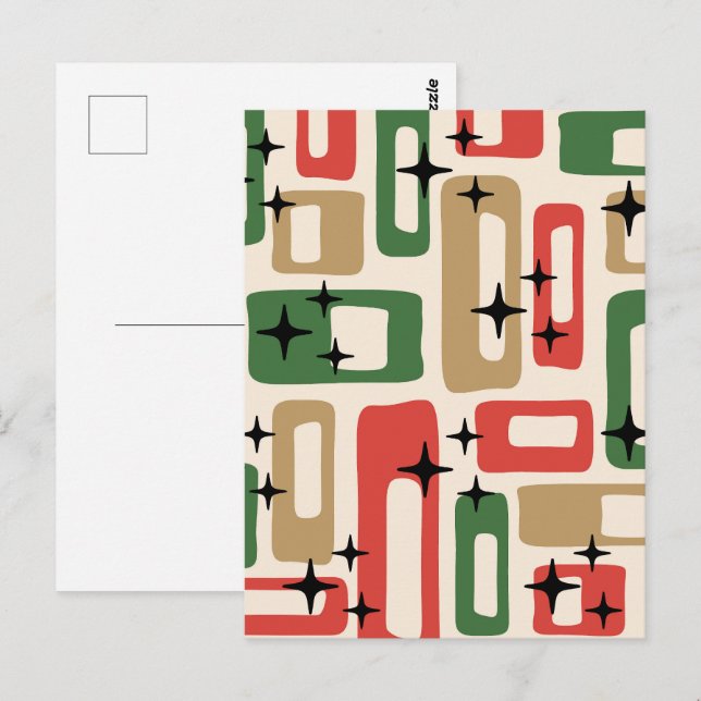 Postal Navidad Moderna de Época Atómica (Anverso / Reverso)