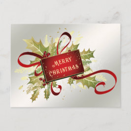 Postal Navidad moderna roja festiva