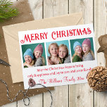 Postal navidad navideña, tipografía roja 3 collage de fot<br><div class="desc">elementos de fondo de freepik.com elegantes navidades alegres,  tipografía roja 3 collage de fotos Postcard se puede cambiar el color del tipo de letra y el estilo</div>