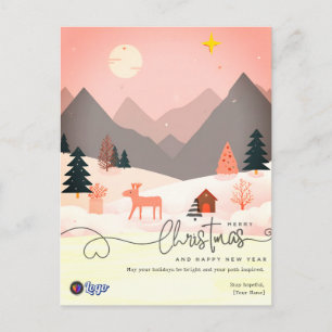 Postal Navidad personal minimalista empresarial nórdica