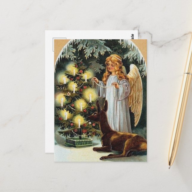 Postal Navidad retro vintage (Anverso/Reverso In Situ)