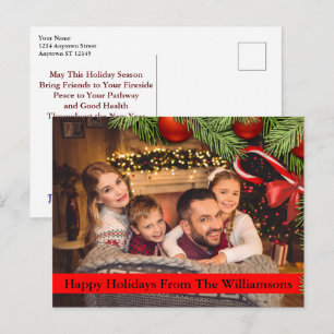 Postal Navidad Tree Candy Cane Border Felices Fiestas