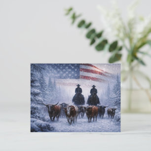 Postal Navidad vaquera country occidental 