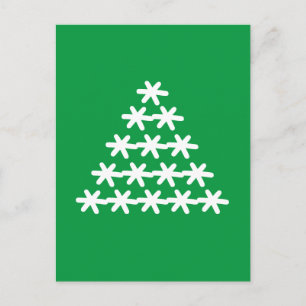 Postal Navidad Verde blanco ahora Estrellas Árbol