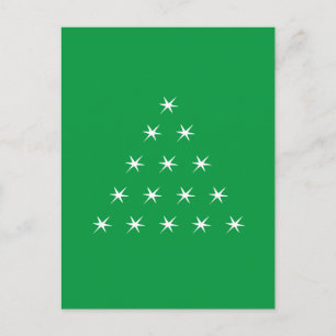Postal Navidad Verde blanco ahora Estrellas Árbol