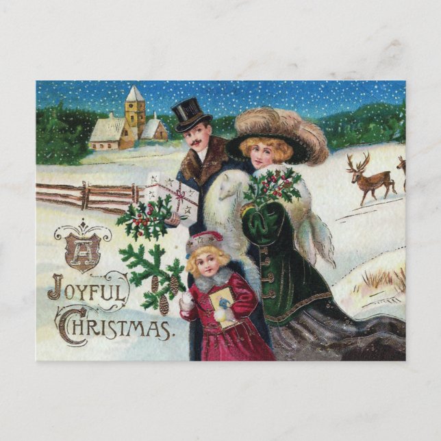 Postal Navidad victoriana vintage (Anverso)