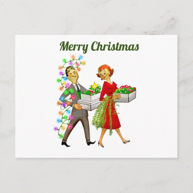 Postal Navidad Vintage Feliz (Anverso)