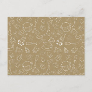 Postal navidad vintage Gingerbread Man y santa