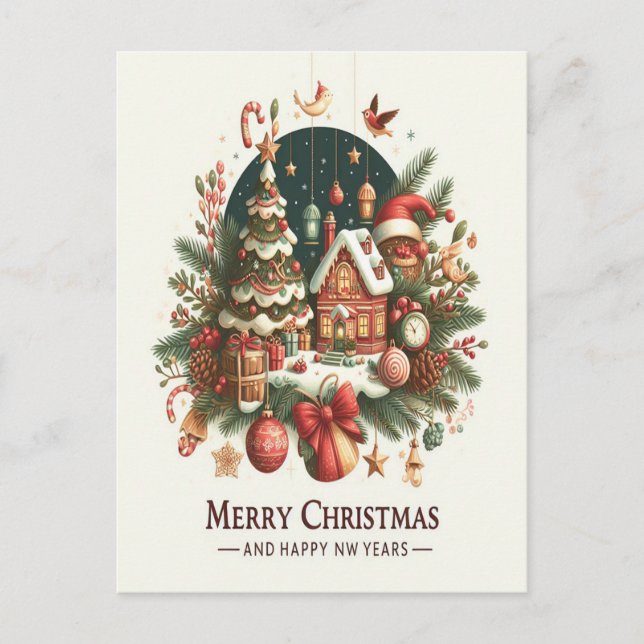 Postal Navidad y Año Nuevo. (Anverso)