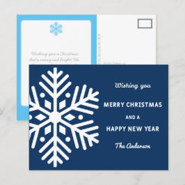 Postal Navidad y Año Nuevo Big Snowflake