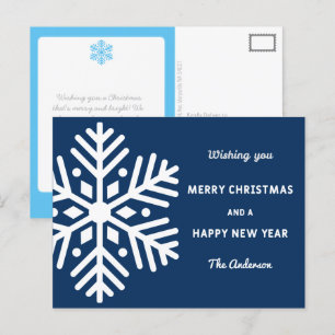 Postal Navidad y Año Nuevo Big Snowflake