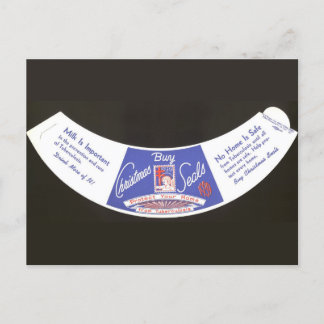 Postal navidades 1939 Sello de cuello de botella de leche