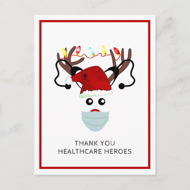 Postal Navidades 2020 Festividades por Héroes de la Salud (Anverso)