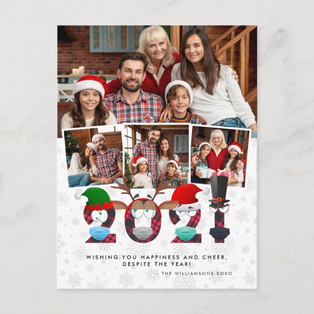 Postal Navidades 2021 | Fotos de las máscaras de la cara  (Anverso)