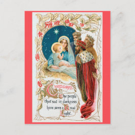 Postal NAVIDADES 3 reyes adoran a Jesús