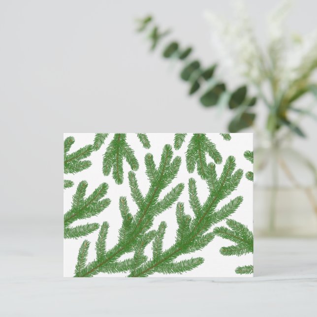 Postal Navidades abren ramas de árboles (Anverso de pie)