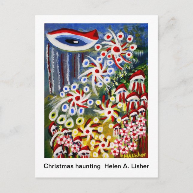 Postal Navidades acechando el arte (Anverso)