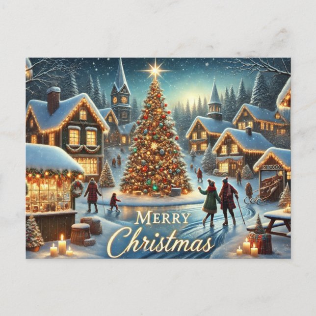 Postal Navidades acogedores de Winter Village (Anverso)