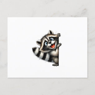Postal Navidades Adorables del Raccoon Peek - Delicioso G