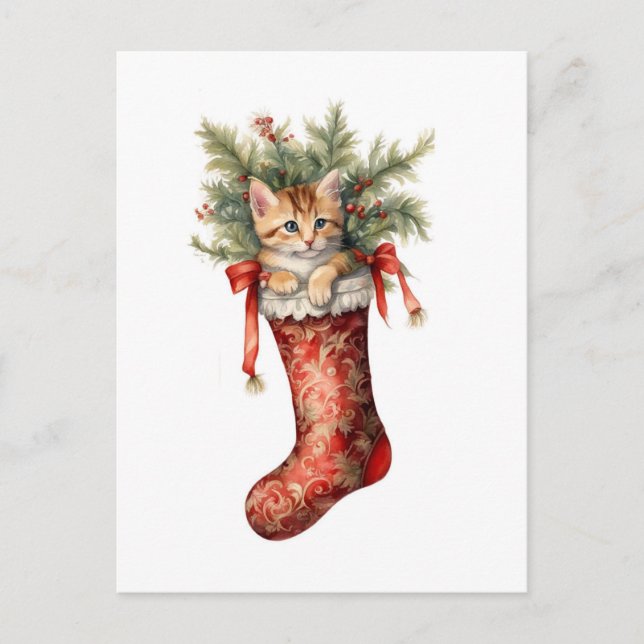 Postal Navidades Adorables Kitten (Anverso)