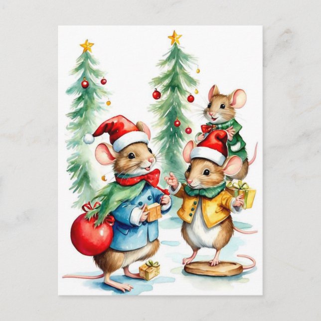 Postal Navidades Adorables Mice (Anverso)