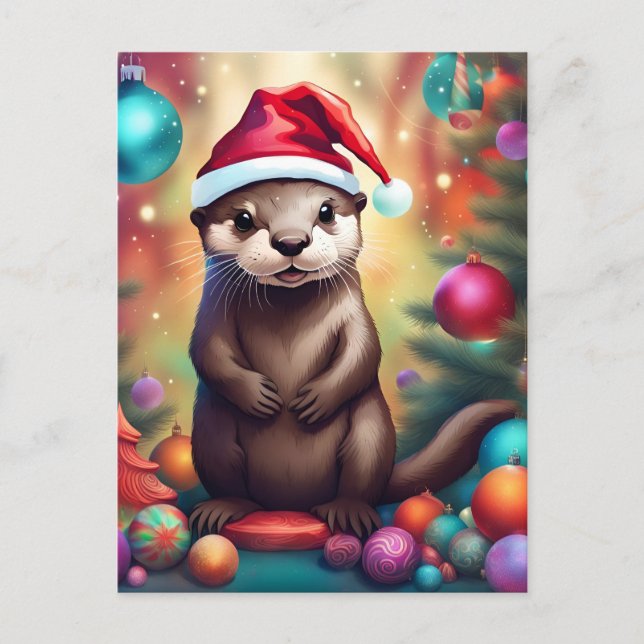 Postal Navidades Adorables Otter (Anverso)