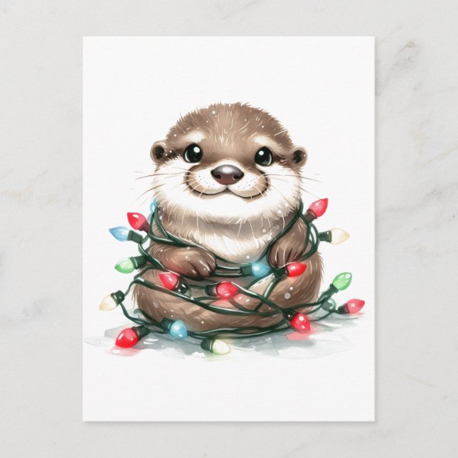 Postal Navidades Adorables Otter (Anverso)