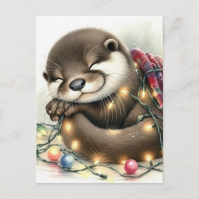 Postal Navidades Adorables Otter (Anverso)