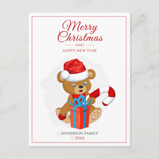 Postal Navidades Adorables Teddy | Navidades personalizad (Anverso)
