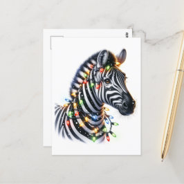 Postal Navidades Adorables Zebra