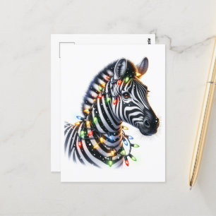 Postal Navidades Adorables Zebra