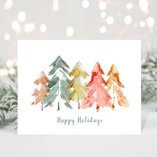 Postal Navidades Árboles de pino Resumen Agua suave