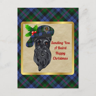 Postal Navidades Baird Clan Badge & Tartan