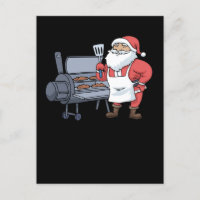 Navidades Barbacoa Santa Claus Grill Smoker Steak
