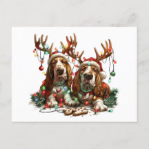 Navidades Basset Hound Dogs