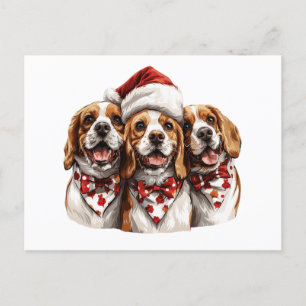 Postal Navidades Beagle Dogs