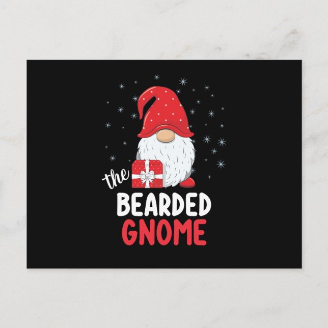Postal Navidades Bearded Cute Gnome (Anverso)